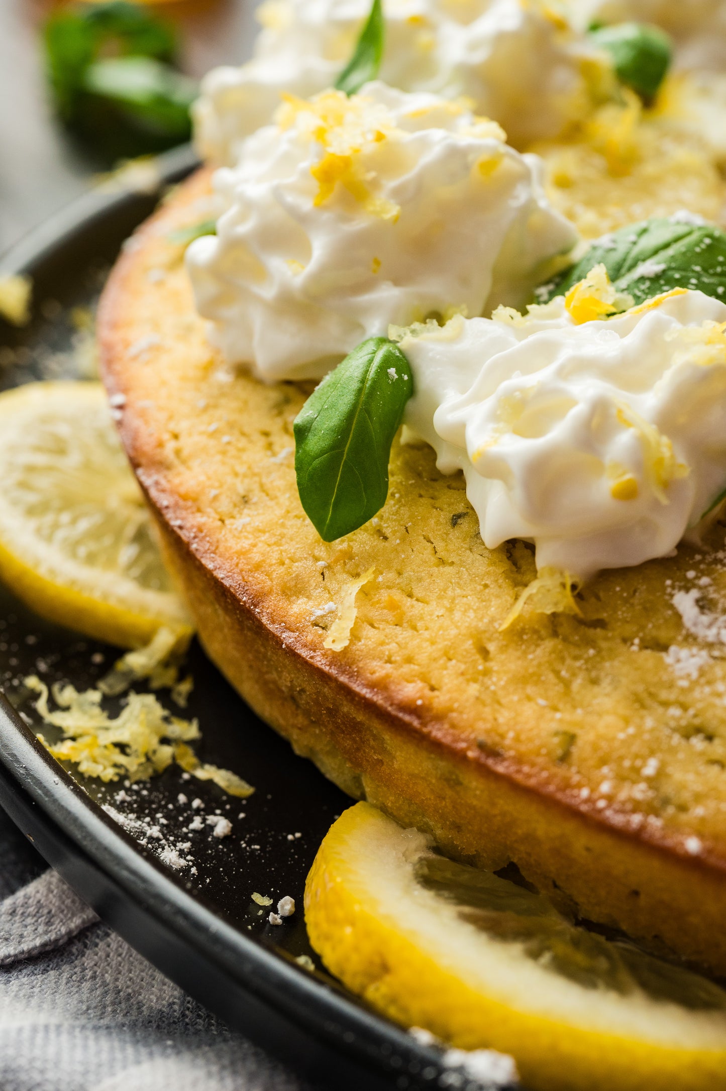 Lemon Basil Olive Oil Cake