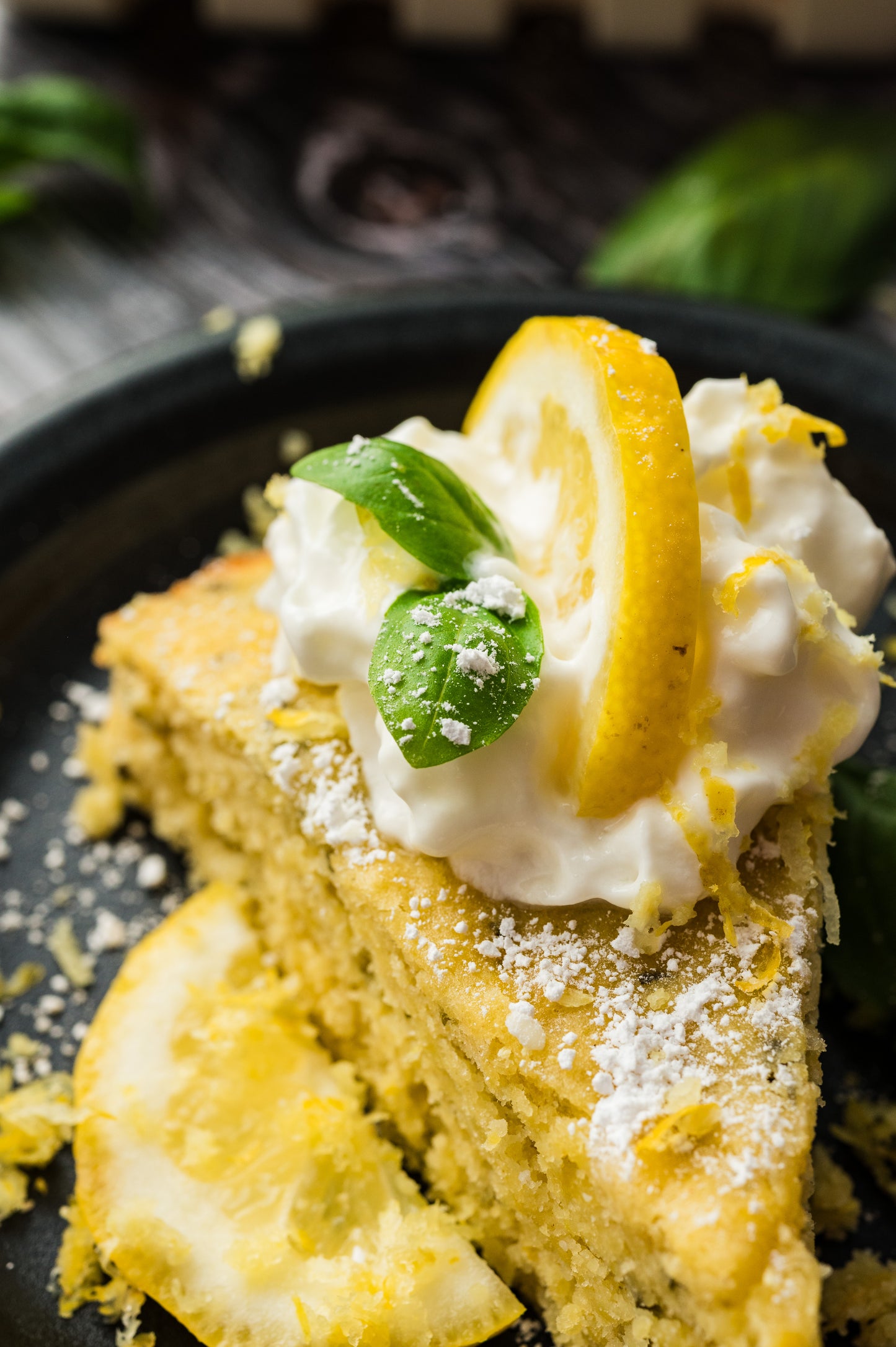 Lemon Basil Olive Oil Cake