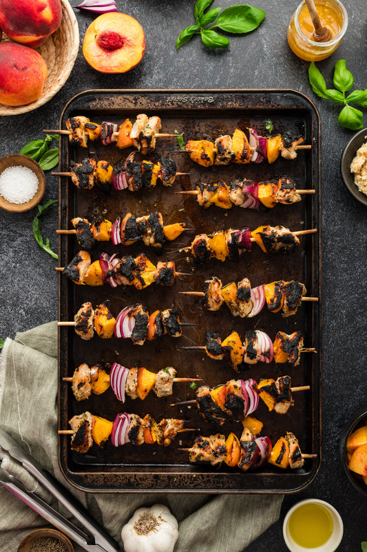 Chicken and Peach Skewers