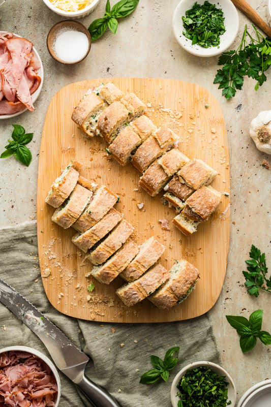 Ham and Cheese Stuffed Baguette