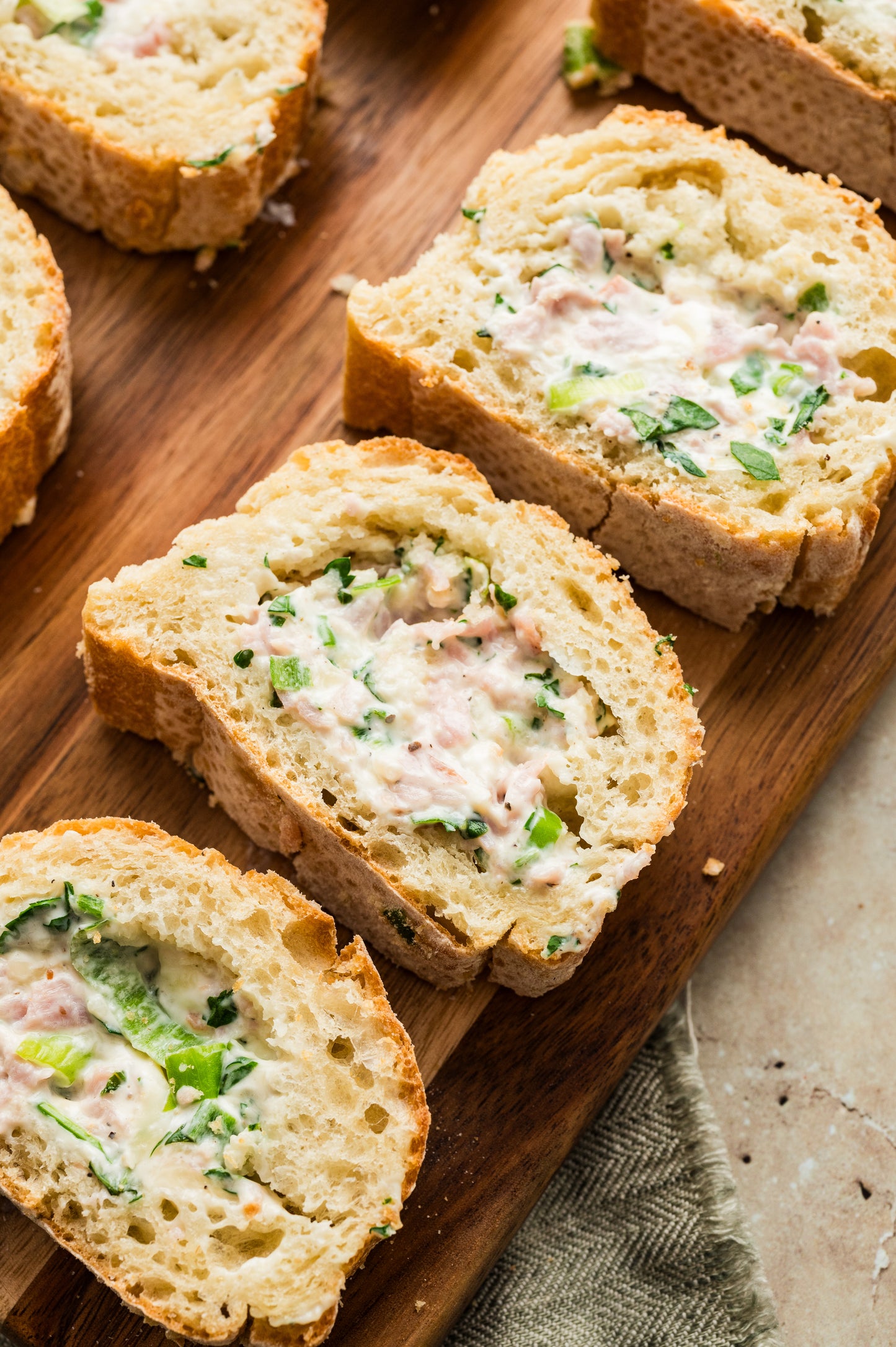 Ham and Cheese Stuffed Baguette