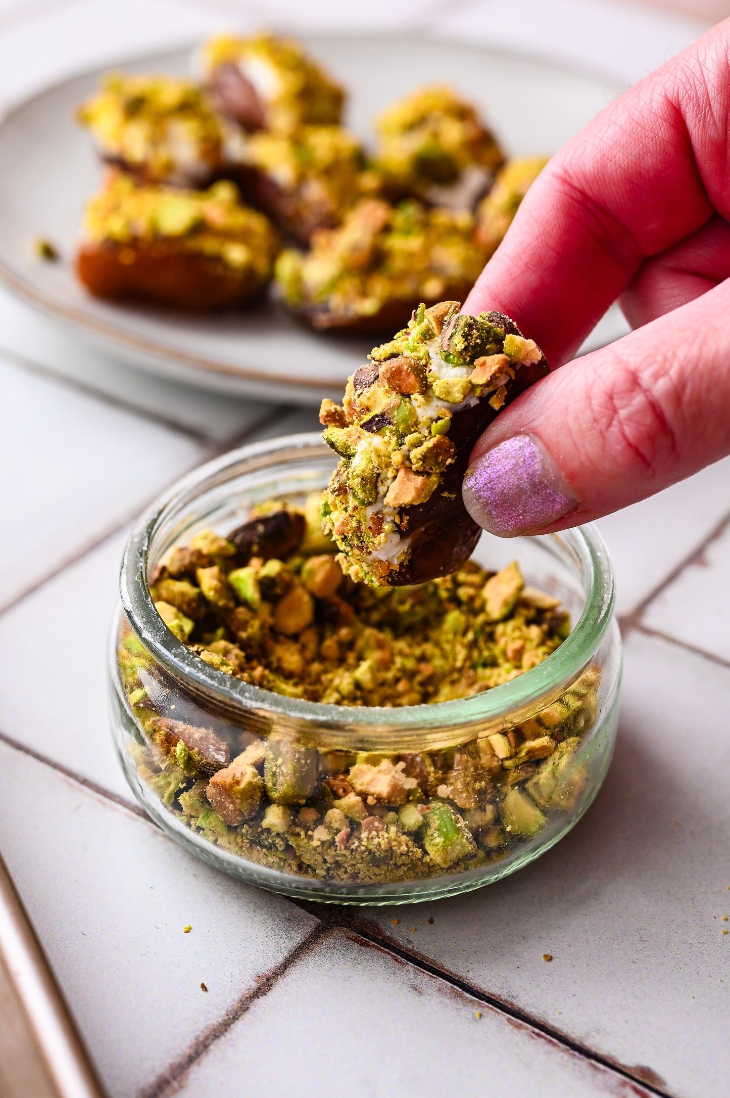 Stuffed Dates with Goat Cheese and Pistachios