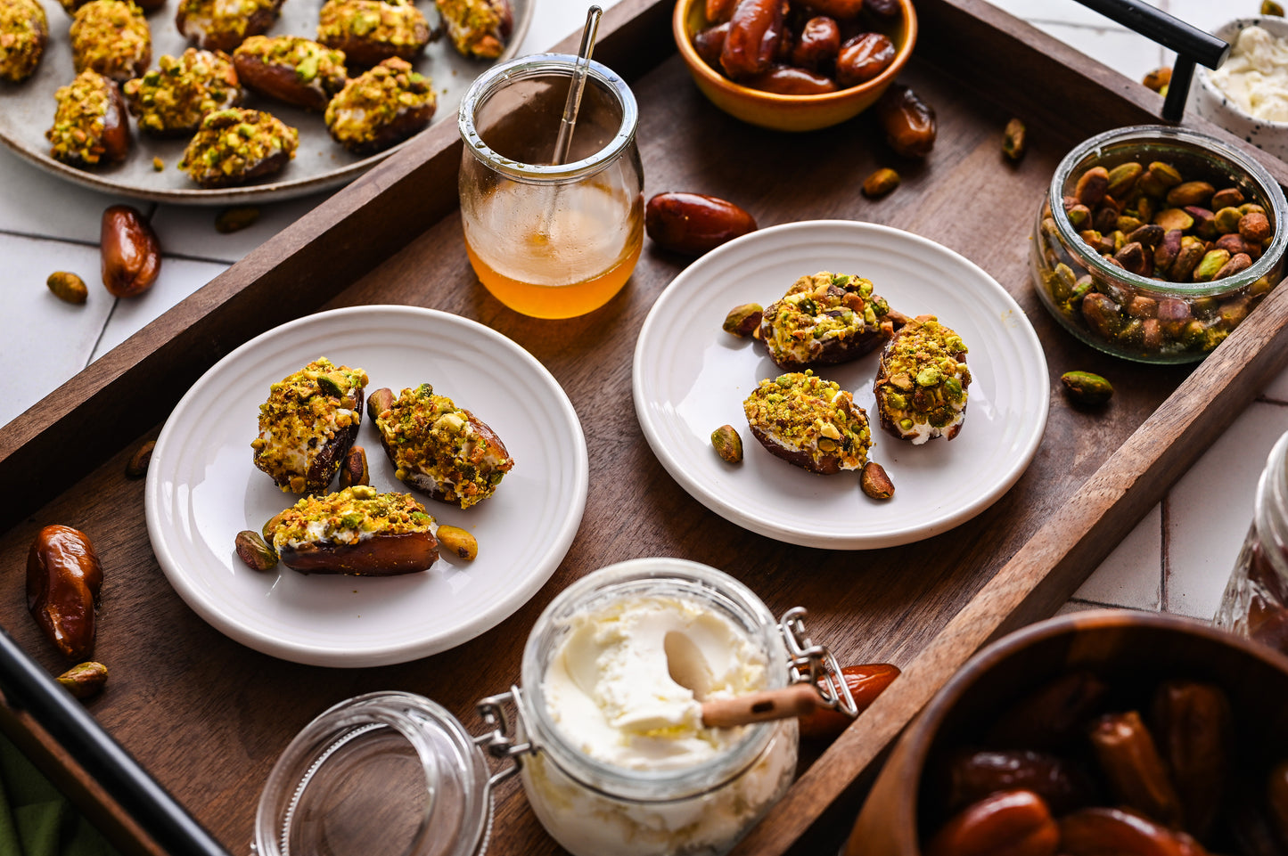Stuffed Dates with Goat Cheese and Pistachios