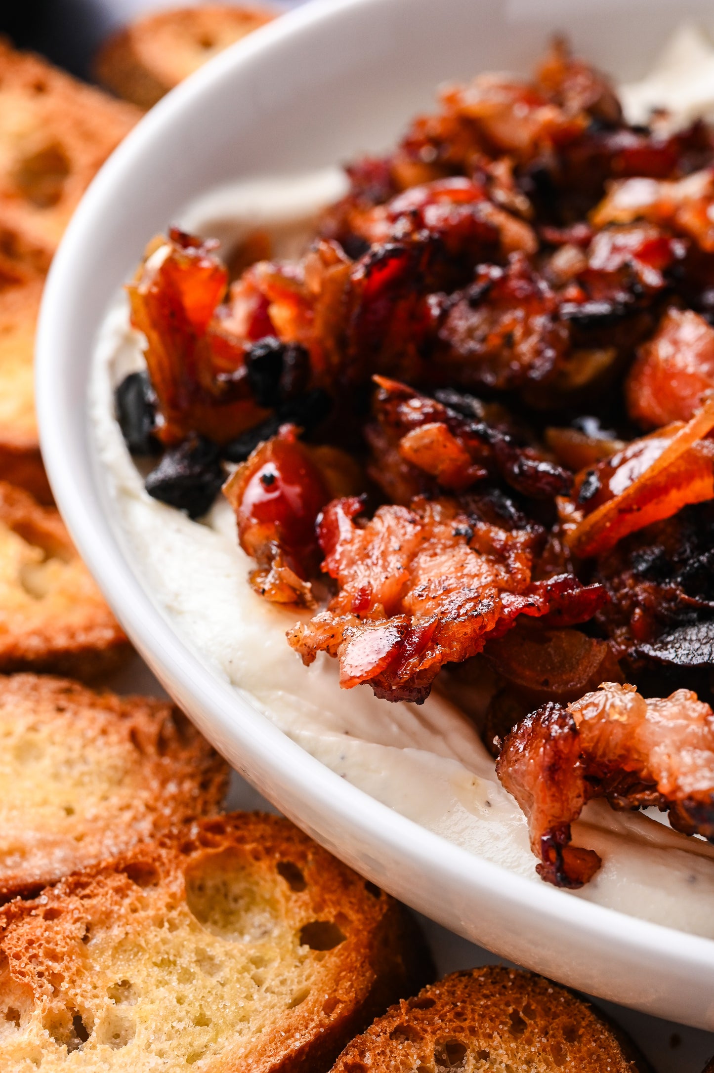 Whipped Goat Cheese with Bacon and Dates