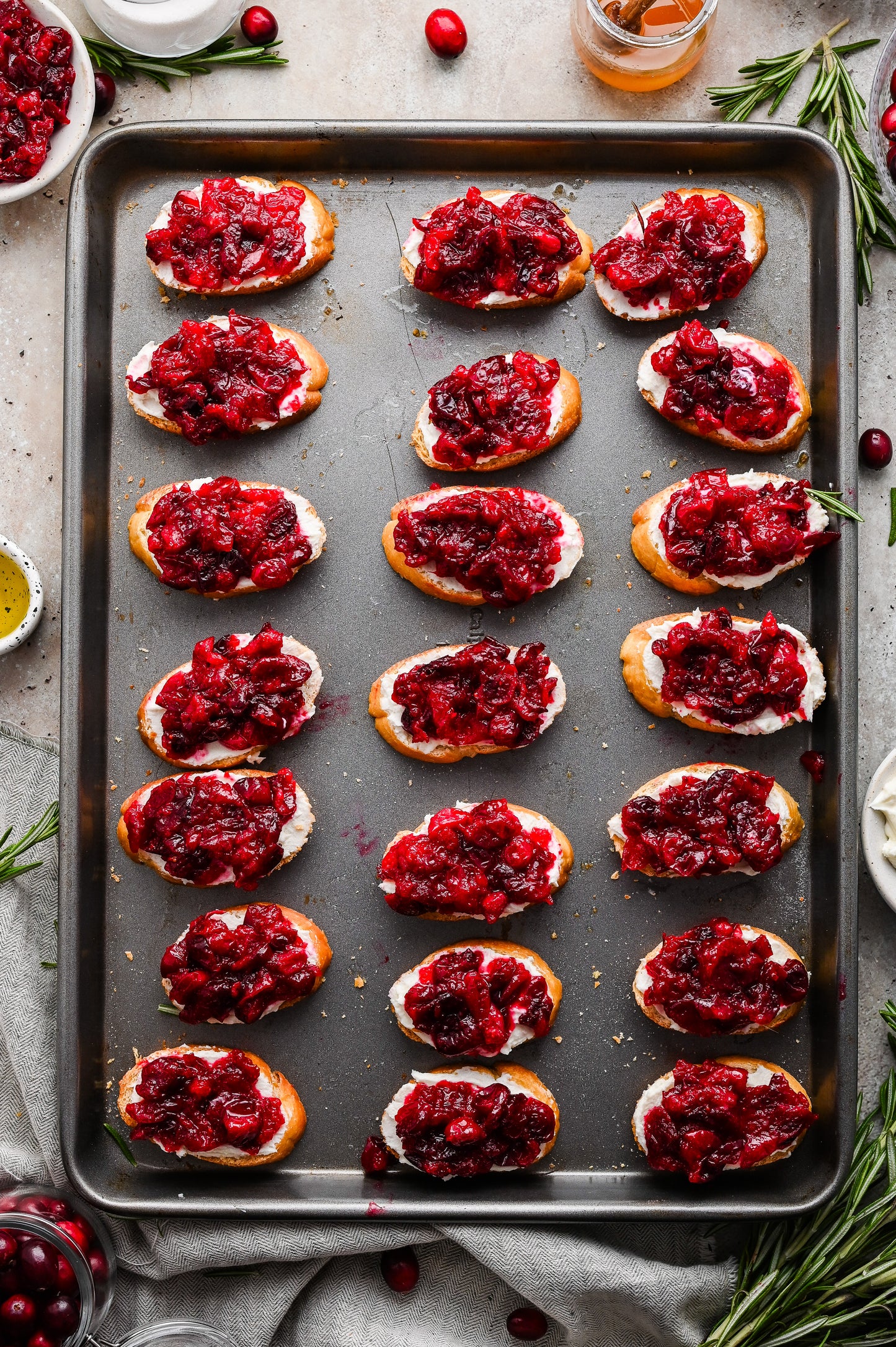 Roasted Cranberry and Goat Cheese Crostini